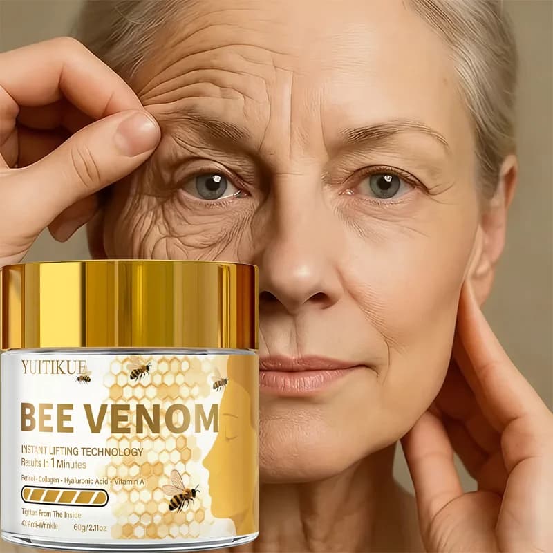 Crème liftante au venin d'abeille YUITIKUE 60g, raffermissante en 1 minute, 4X anti-rides avec rétinol, collagène et acide hyaluronique pour le soin de la peau