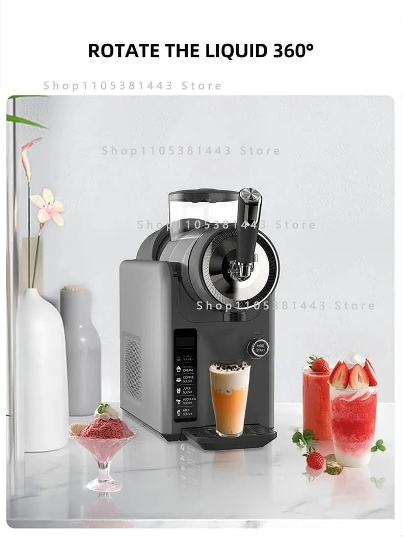 Machine à milkshake et glace molle de comptoir 1,8 L entièrement automatique pour boissons froides et granités