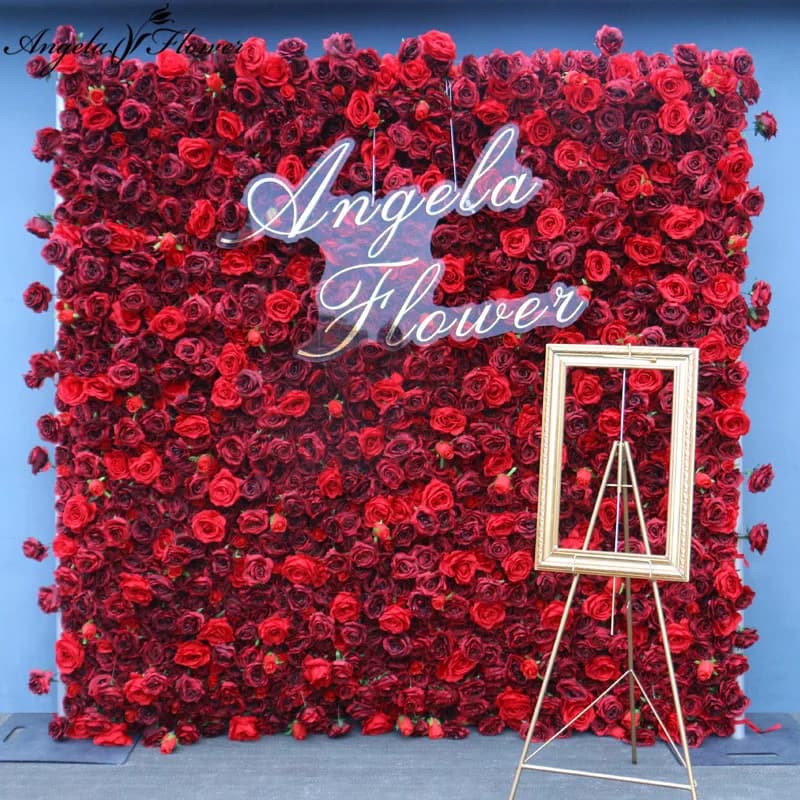 Décor d'arrière-plan mural de fleurs en tissu