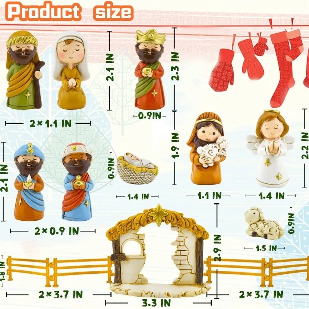 Calendrier de l'avent en résine pour scène de la nativité