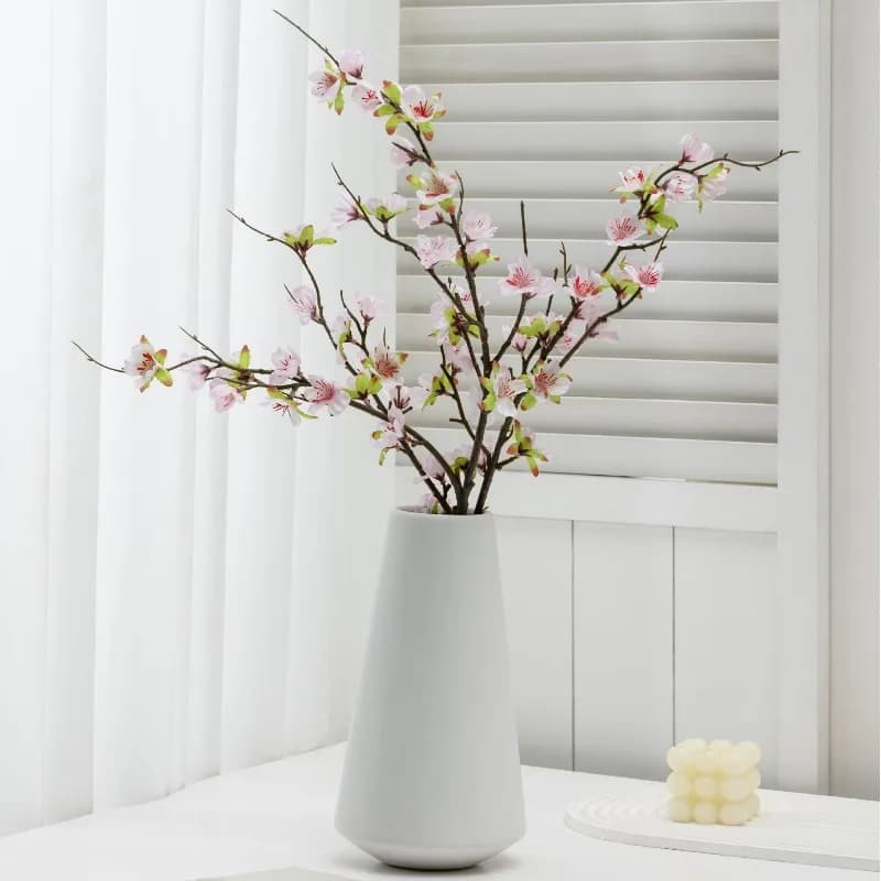6 pièces de décorations de mariage, branches de fleurs de pêcher roses en soie, fleurs artificielles pour la décoration d'auditorium, plantes artificielles de fleurs de pêcher