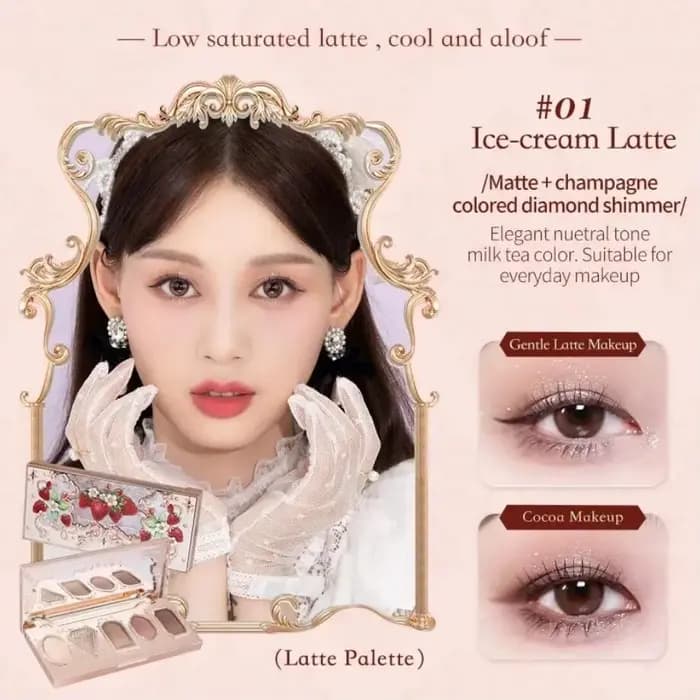 Coffret Cadeau Maquillage Tout-en-un Flower Knows : Fond de Teint Crème Coussin Jardin, Blush Mat, R