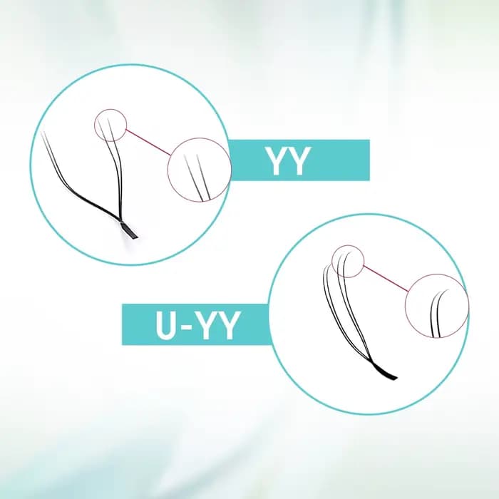 FADVAN U forme YY Double pointes Extension cils C/D Curl préfabriqué Volume ventilateur cils naturel