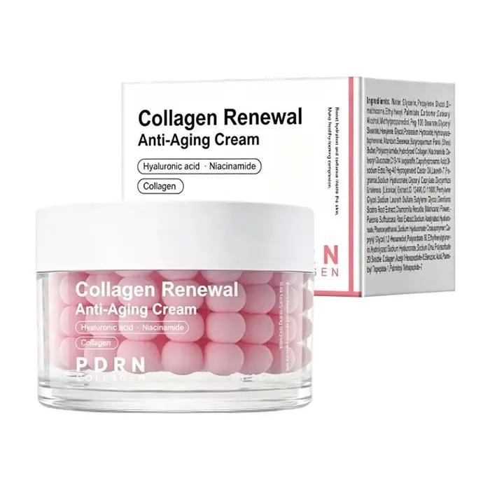 Crème Visage Rénovatrice au Bio-Collagène, Hydratant en Gelée aux Peptides PDRN et Niacinamide avec