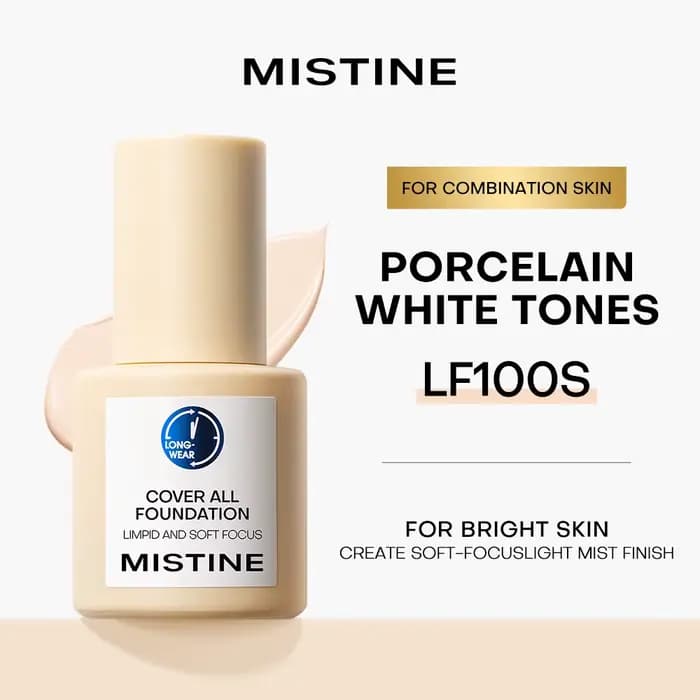 Mistine Foundation Maquillage à couverture complète pour fond de teint liquide léger imperméable lon