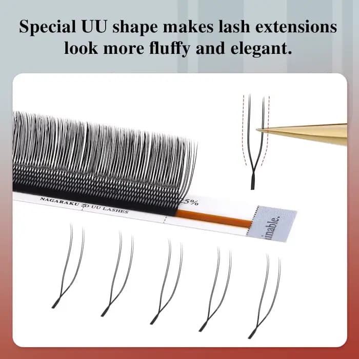 NAGARAKU U forme YY 2D UU lumière douce Extensions de cils naturels fournitures de maquillage parall