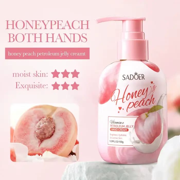 Crème pour les mains à la pêche 150g, riche en glycérine, extrait d'essence de pêche et tocophérol,