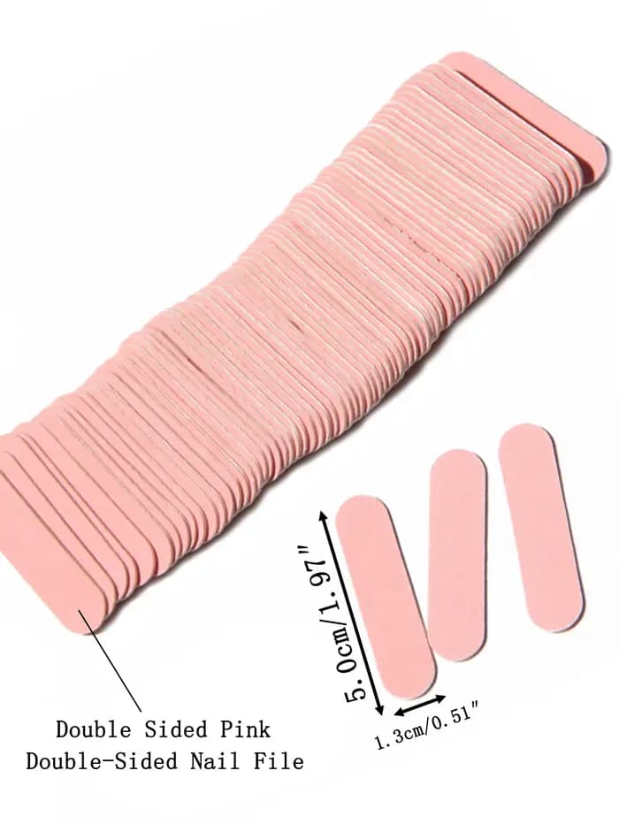 15 à 500 mini-limes à ongles roses double face en émeri pour manucure, pédicure, nail art, polissage
