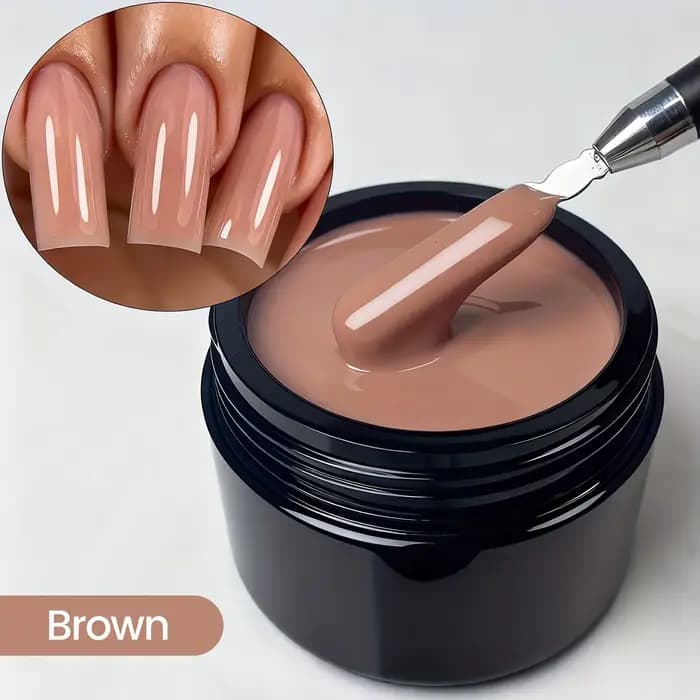 Gel constructeur pour ongles en gel nude rose poussiéreux duolingdai 30G, gel constructeur scintilla