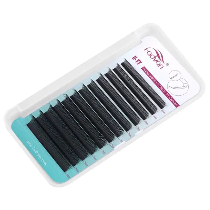 FADVAN U forme YY Double pointes Extension cils C/D Curl préfabriqué Volume ventilateur cils naturel