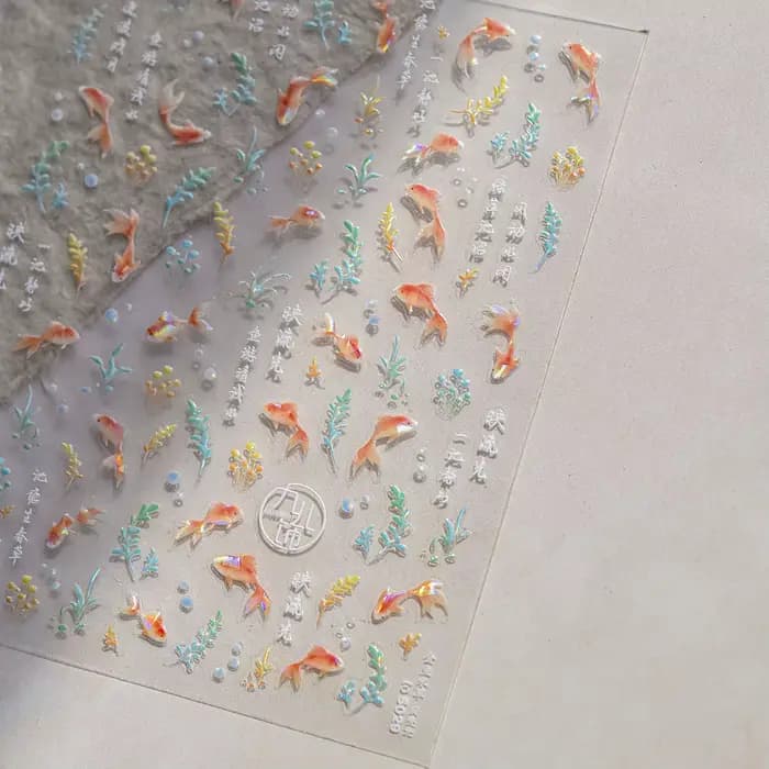 Autocollants de manucure auto-adhésifs 5D, bulles de méduse Bagful colorées, anneaux de natation, ét