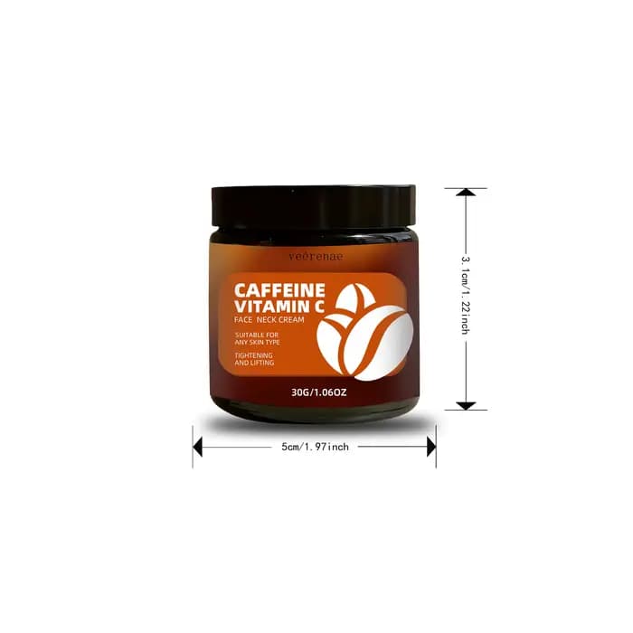 CAFFEINE VITAMIN C FACE NECK CREME - Formule hypoallergénique sans alcool, lifting raffermissant pou