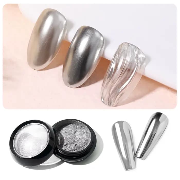 Vernis à ongles en Gel métallique, 1 pièce, paillettes métalliques, poussière à friction, Pigment br