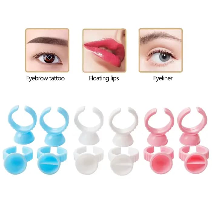 100 pièces jetables faux cils colle anneau tasse adhésif palette pour Extension de cils support cont