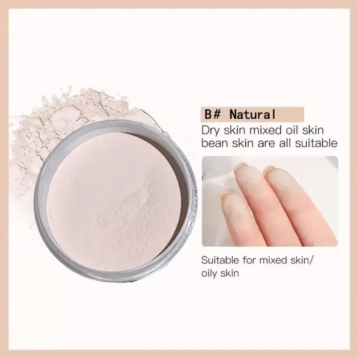 Poudre de réglage libre mate imperméable – Contrôle de l'huile, éclaircissante, longue durée, finiti