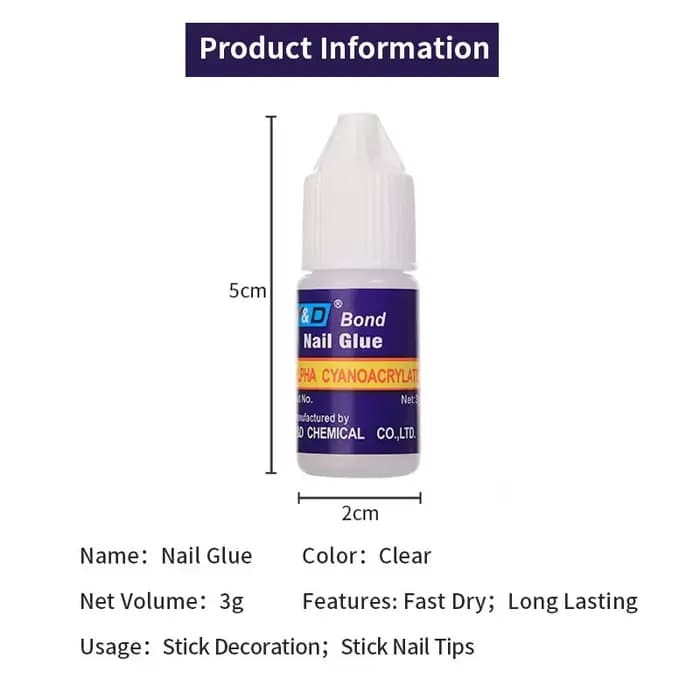 Colle à ongles Super forte, pointes acryliques et strass, colle professionnelle pour ongles, 2g/3g/7