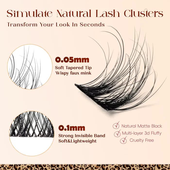 Cluster de cils moelleux, doux et facile, 80 pièces, faux cils, bande Ultra-fine de 0.1mm, Extension