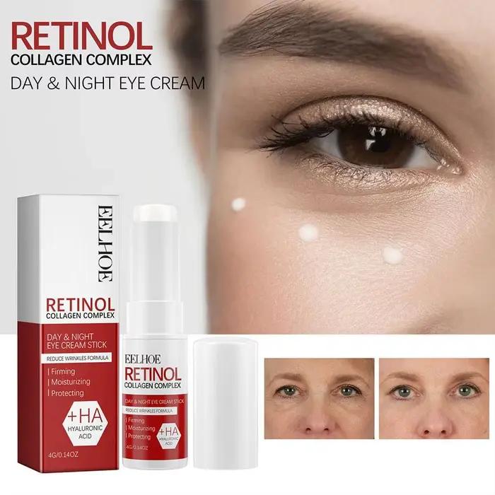 La barre de crème pour les yeux au rétinol réduit les ridules, les poches et les cernes, hydrate et