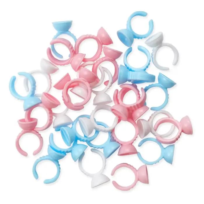 100 pièces jetables faux cils colle anneau tasse adhésif palette pour Extension de cils support cont