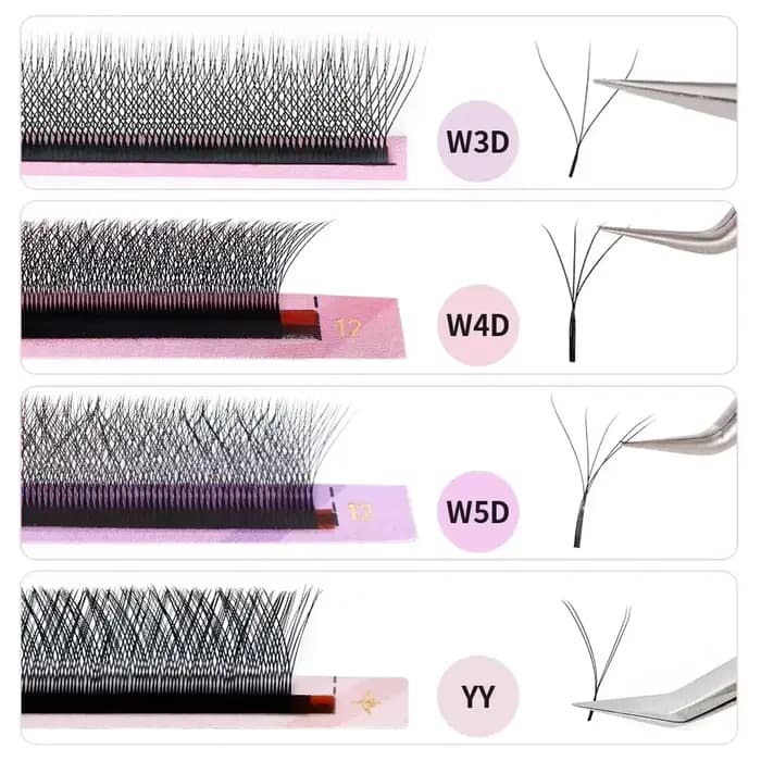 ARagressions-Extensions de Cils en Faux Vison Naturel 3D/4D/5D/6D, en Forme de W, Préfabriqués, en V