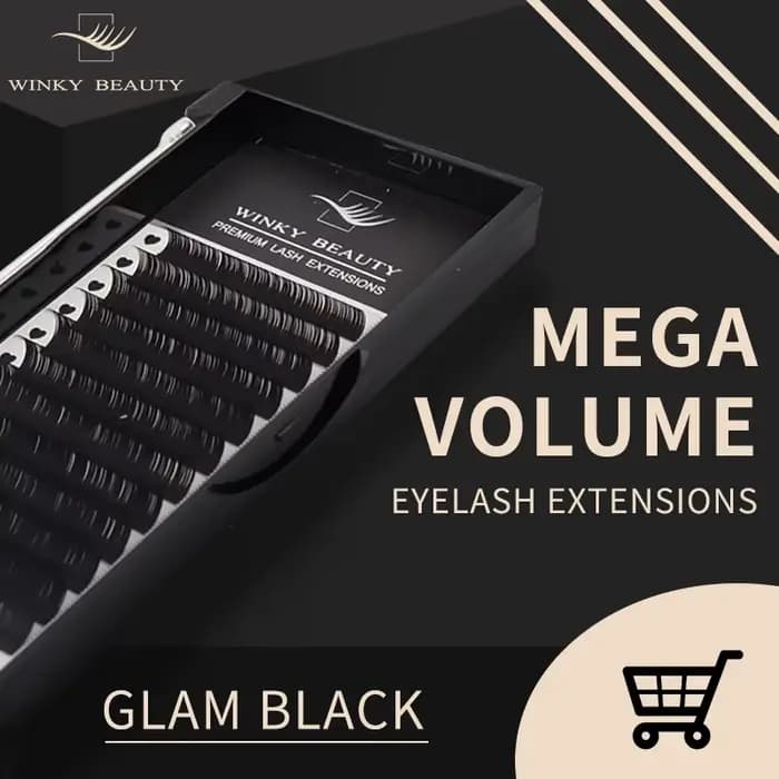 Winky Beauty-Extensions de cils individuelles, avec logo personnalisé, volume russe classique, pour