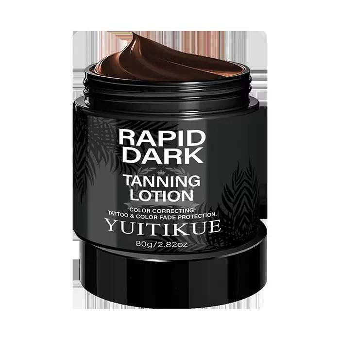 Lotion bronzante rapide YUITIKUE 80g, protection tatouage, formule correctrice de couleur pour un éc
