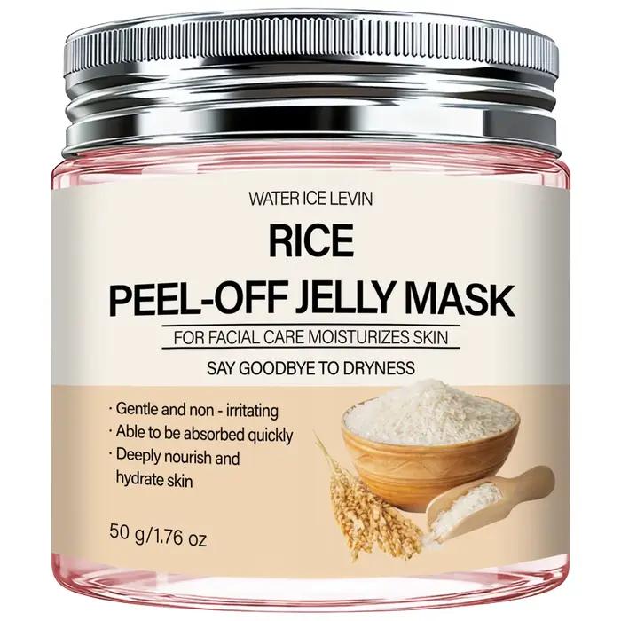 Masque en gel peel-off au riz. Hydrate en profondeur la peau. Soin doux, non irritant, absorption ra