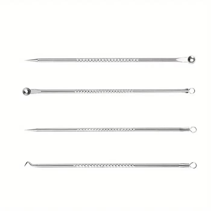 Kit d'extraction d'imperfections de boutons et d'acné, points noirs, aiguilles en acier inoxydable,
