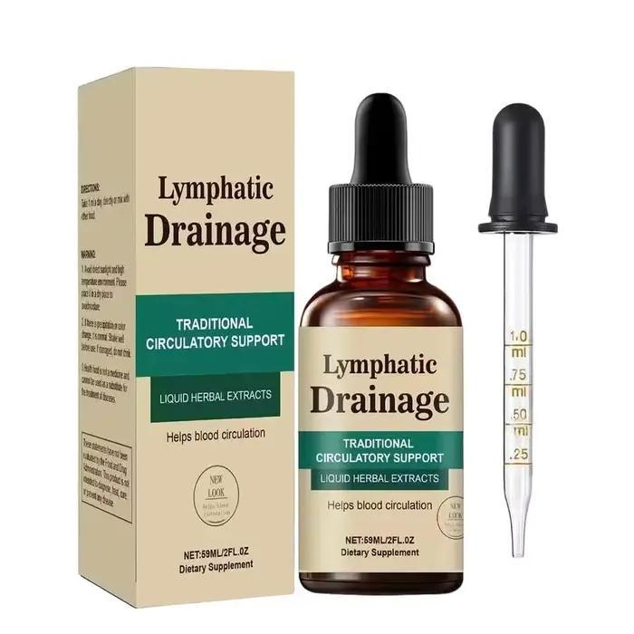 Gouttes liquides pour drainage lymphatique 59 ml - Formule naturelle à base de plantes, douce et non