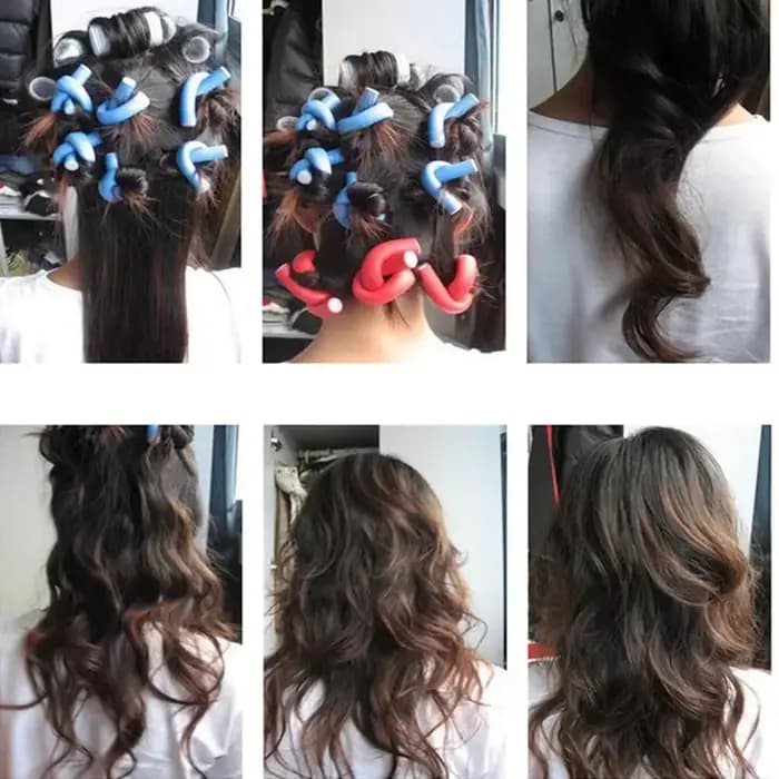 Bâtons de curling de rouleau de cheveux d'air magique, bigoudi doux, torsion de mousse, tiges flexib