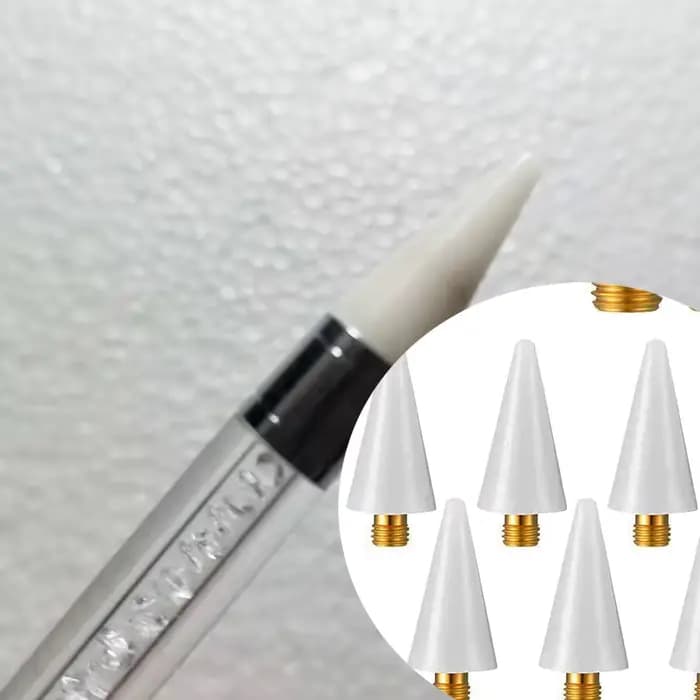 Tête de cire de remplacement pour points d'ongles, strass/gemmes/charmes blancs et roses, pointes de