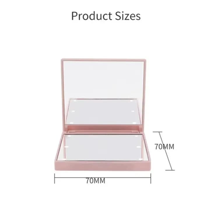 Miroir de maquillage à 6 Led avec loupe légère, petite poche Portable de voyage rose noir blanc, mir