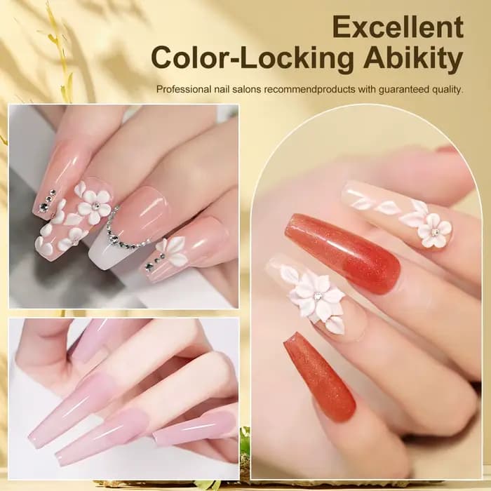 LIMEGIRL 5 couleurs poudre acrylique pour ongles professionnel rose clair blanc nu polymère pour Ext