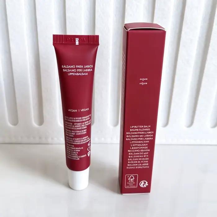 Baume à lèvres hydratant effet miroir, parfum gâteau d'anniversaire guimauve grillée, rouge à lèvres