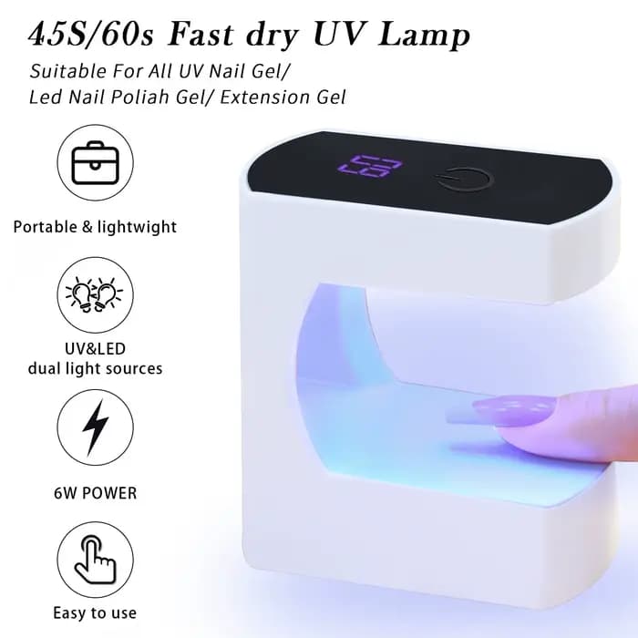 Mini lampe à ongles USB LED et UV, Machine de manucure pour le durcissement du vernis Gel, sèche-ong
