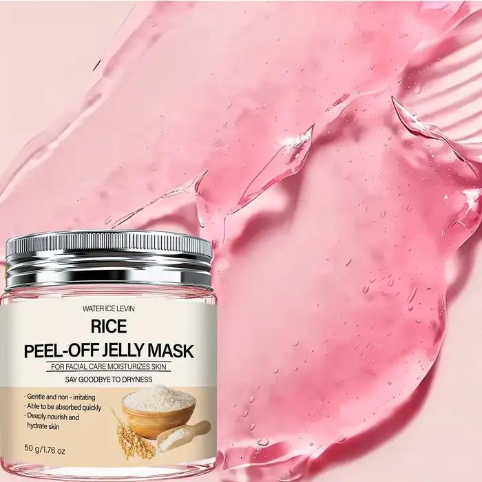Masque en gel peel-off au riz. Hydrate en profondeur la peau. Soin doux