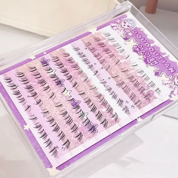Cils inférieurs Oblique volant chat moustaches femmes naturel auto-adhésif
