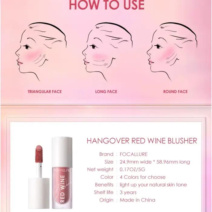 FOCALLURE fard à joues liquide 4 couleurs maquillage naturel visage Blush longue durée mat