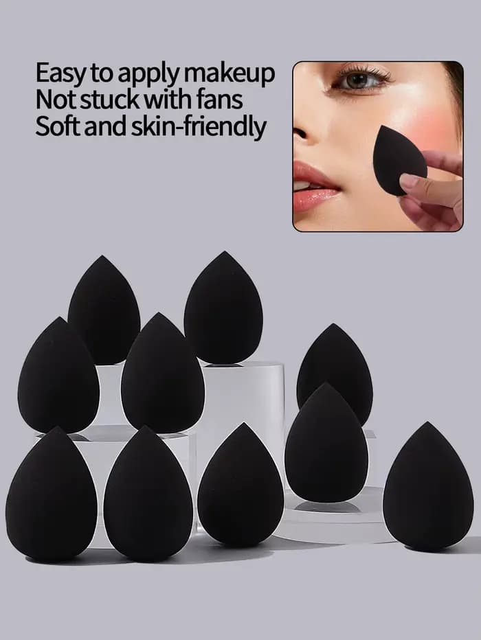 Oeufs de beauté noirs, œufs éponge à double usage secs et humides