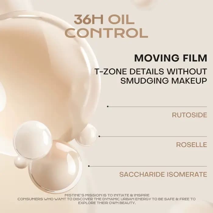 Mistine Foundation Maquillage à couverture complète pour fond de teint liquide léger imperméable longue tenue 36H pour une peau combinée