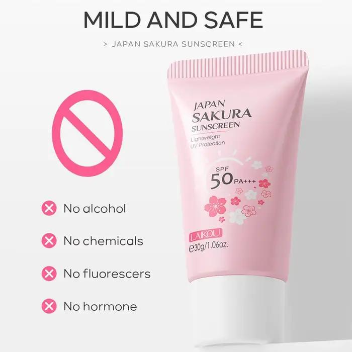 Crème solaire éclaircissante LAIKOU Japan Sakura SPF 50+ pour le visage et le corps