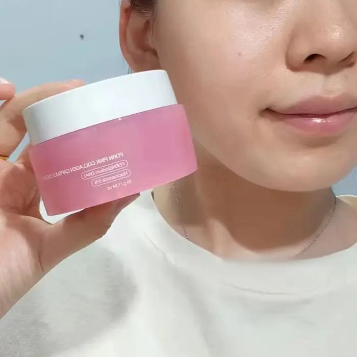 Crème hydratante pour le visage à la collagène rose