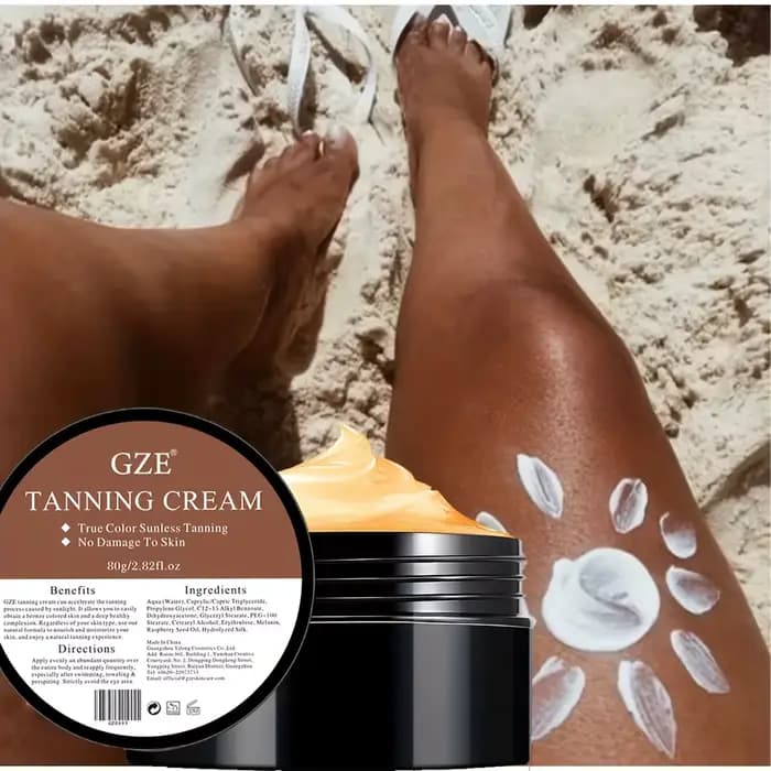 GZE été peau auto-bronzage crème sans soleil auto-bronzant pour visage corps pour lueur naturelle