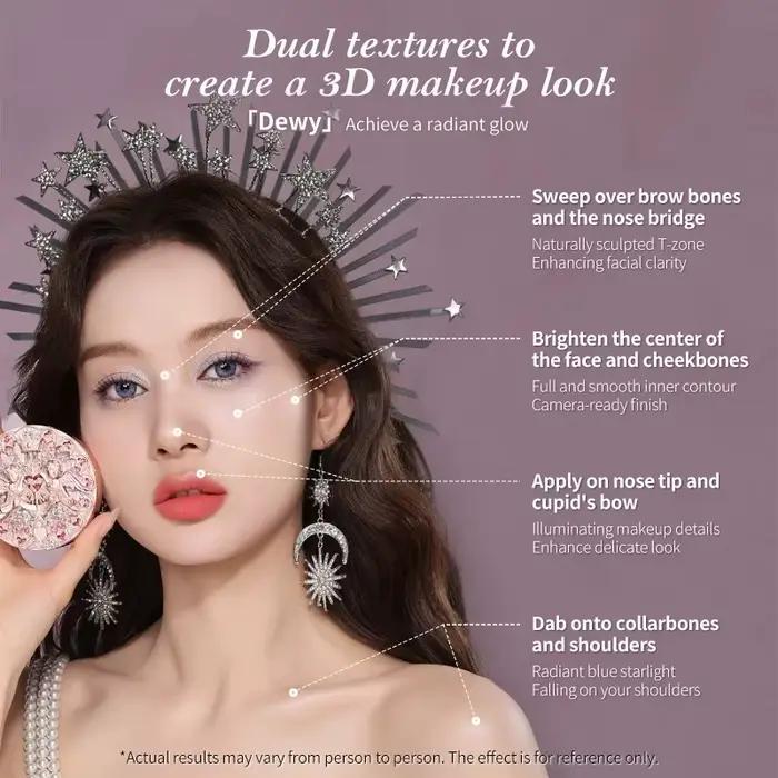 The Flower Knows Little Angel Collection Relief Highlight Face Powder iluminador Maquillage Contour Surligneur Palette 8g/0.3Fl.oz