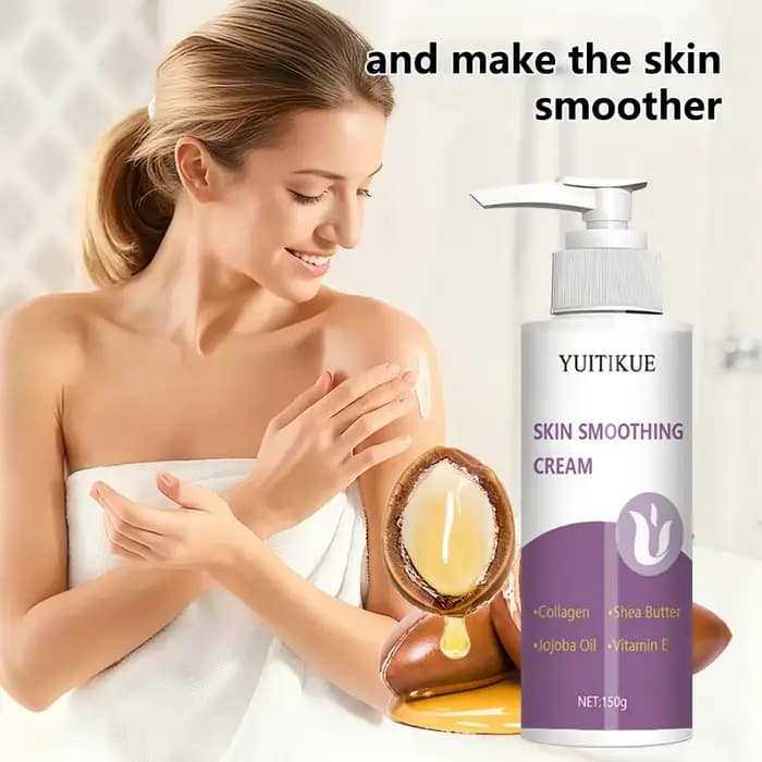 Crème lissante pour la peau au collagène et au beurre de karité 150g - Formule à absorption rapide non grasse pour une