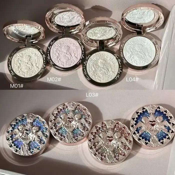 Flower Knows Little Angel Collection Relief Highlight Face Powder iluminador Maquillage Contour Surligneur Palette 8g/0.3Fl.oz
