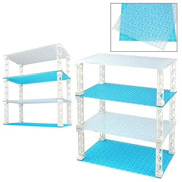 Plaque de Base transparente Double face 16x32 points, pour figurines, blocs de construction, jouets, plaques de ville Leduo, blocs en plastique