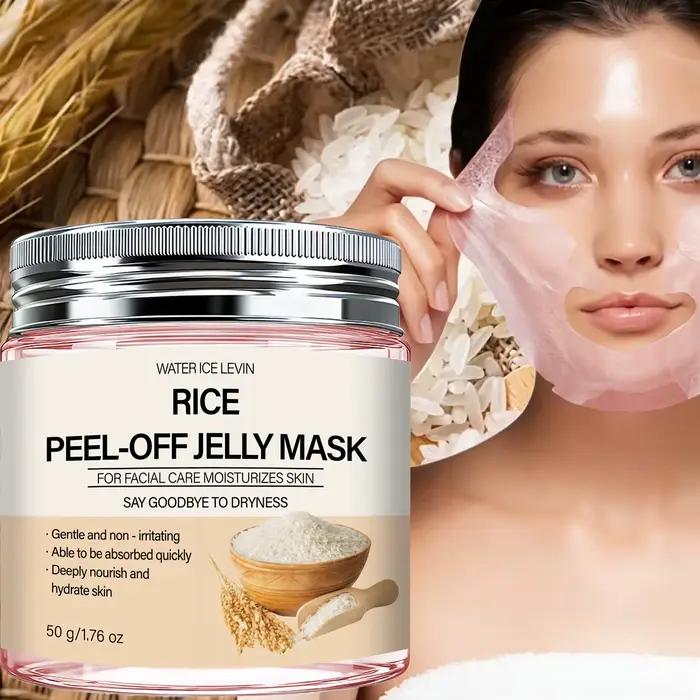 Masque en gel peel-off au riz. Hydrate en profondeur la peau. Soin doux