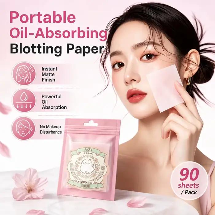 Papiers absorbants matifiants portables pour le visage – Effet mat instantané