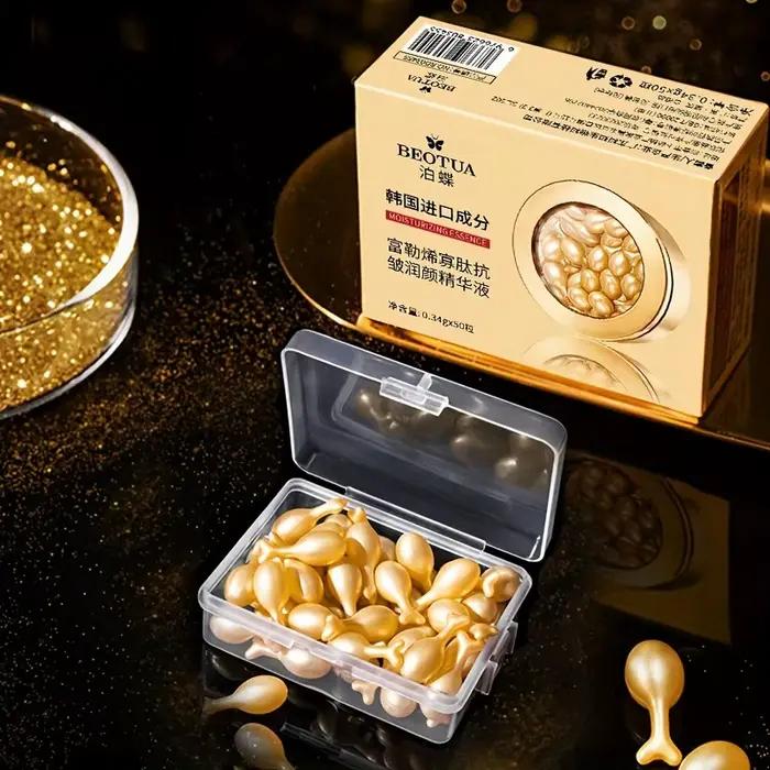 50 capsules d'essence/émulsion pour le visage à l'acide hyaluronique - Essence en capsule hydratante sans parfum